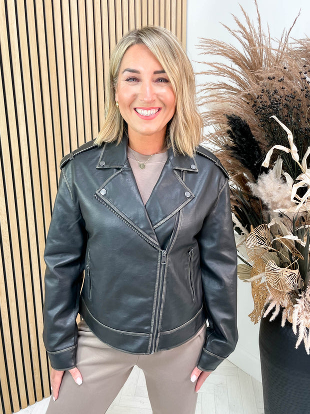 Jette Faux Leather Jacket