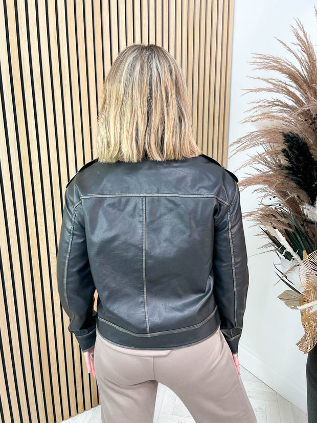 Jette Faux Leather Jacket