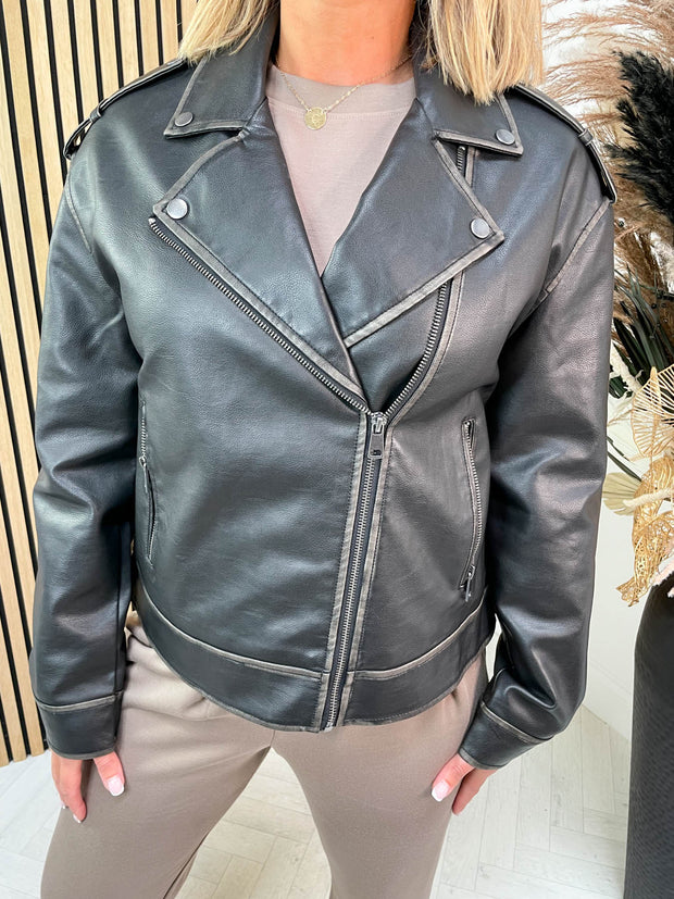 Jette Faux Leather Jacket