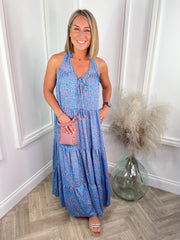 Becky Maxi Dress - Blue Abstract