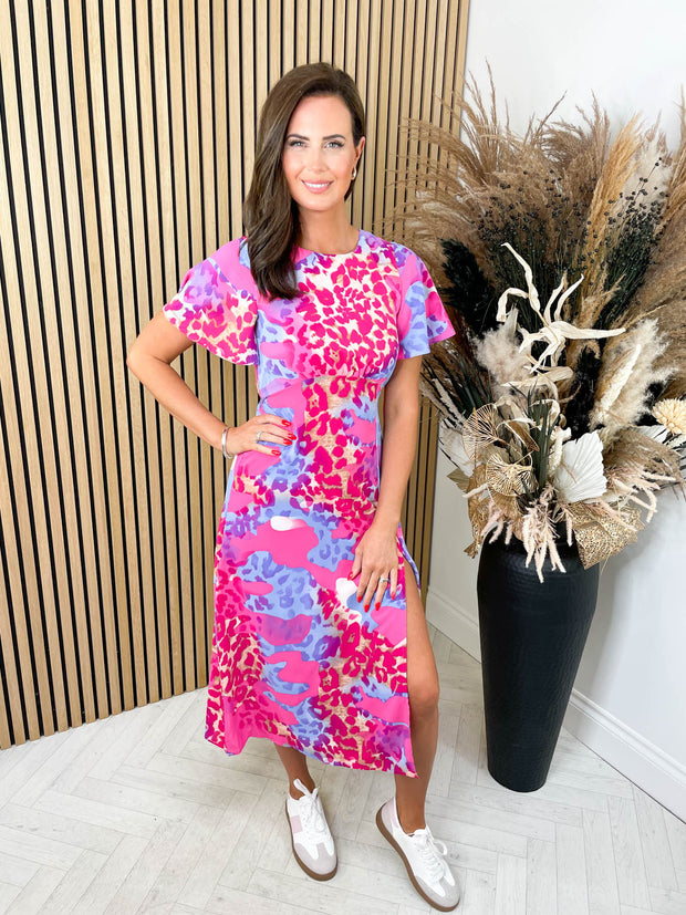 Melany Dress - Pink Animal