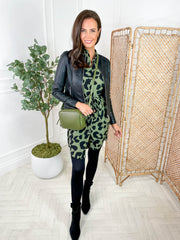 Easley Dress - Khaki Leopard