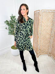 Easley Dress - Khaki Leopard
