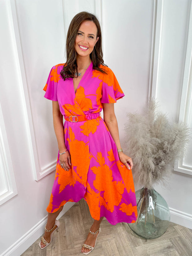 Bella Dress - Orange Floral