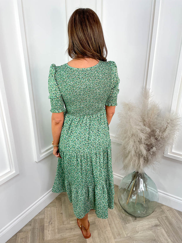 Daenah Dress - Green Floral