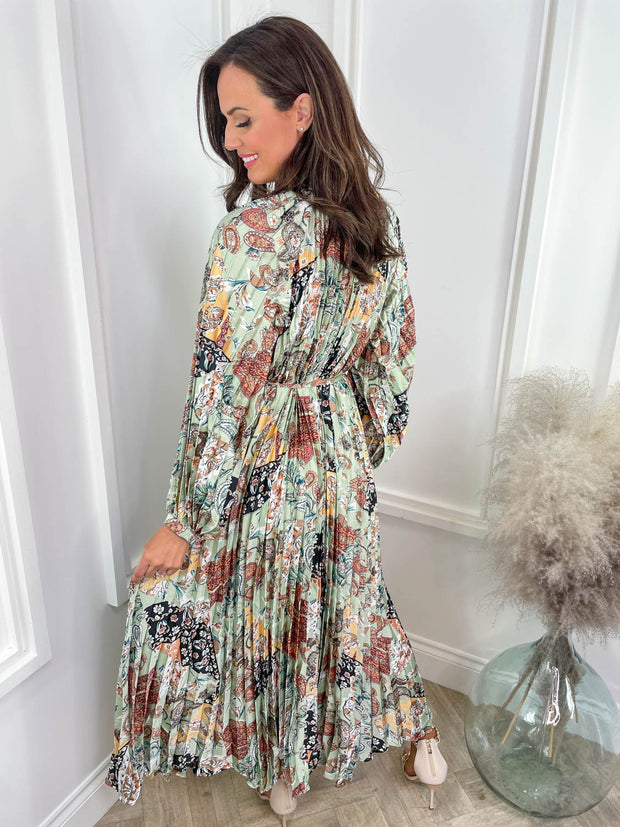 Mabel Dress - Green Paisley