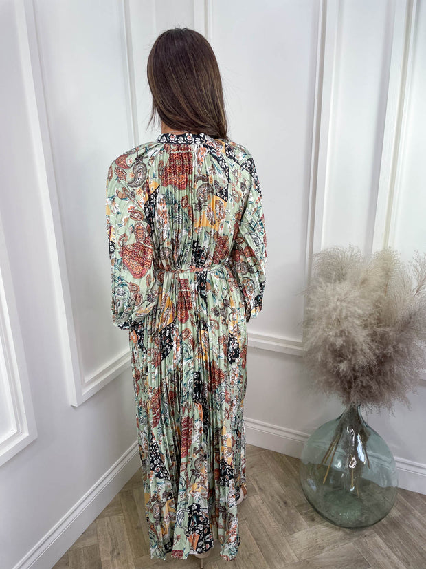 Mabel Dress - Green Paisley