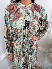 Mabel Dress - Green Paisley