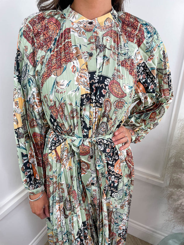 Mabel Dress - Green Paisley