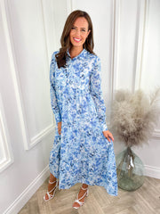 Evie Dress - Blue Floral