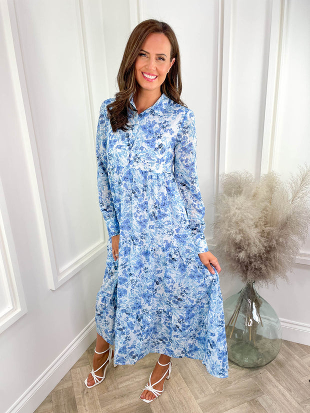 Evie Dress - Blue Floral