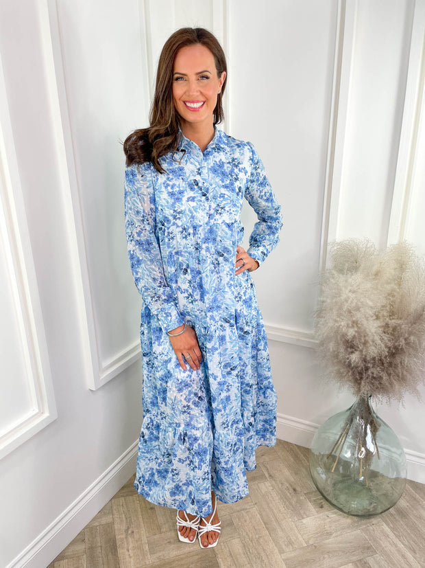 Evie Dress - Blue Floral
