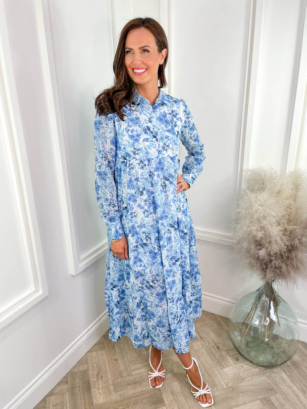 Evie Dress - Blue Floral
