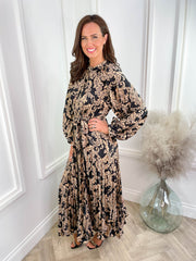 Mabel Dress - Bronze Jacquard
