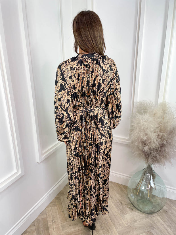Mabel Dress - Bronze Jacquard