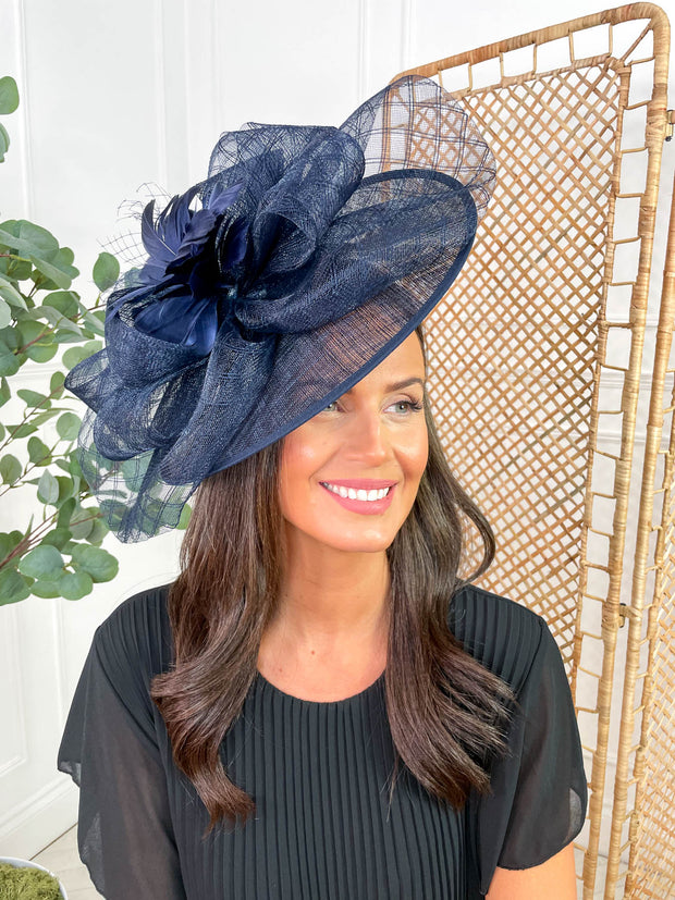 Flora Fascinator - Navy
