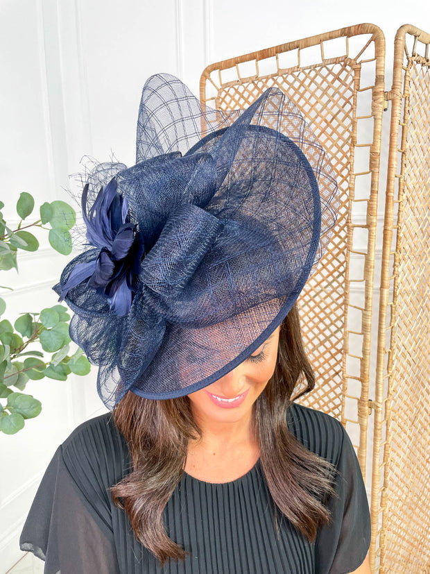 Flora Fascinator - Navy