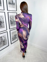 Breanna Dress - Purple Tie Dye