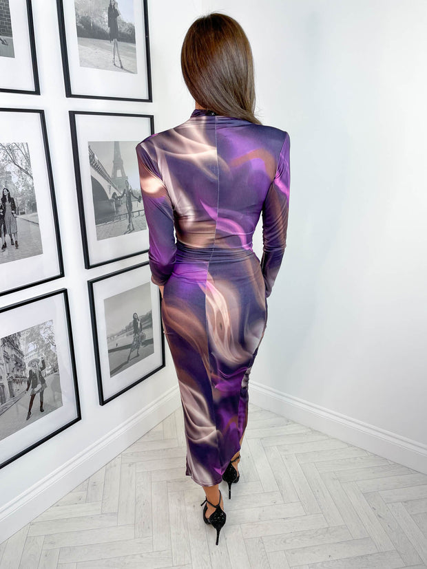 Breanna Dress - Purple Tie Dye