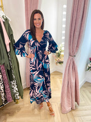 Liah Dress - Blue Leaf