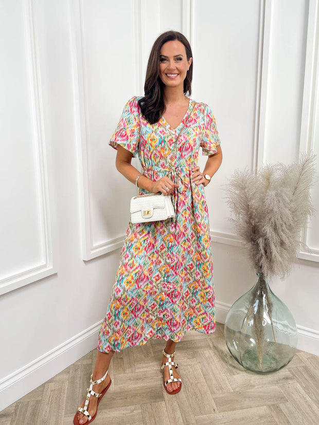 Maira Dress - Multi Abstract