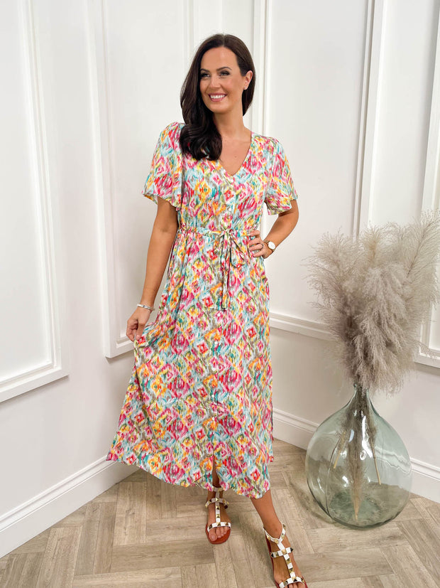 Maira Dress - Multi Abstract