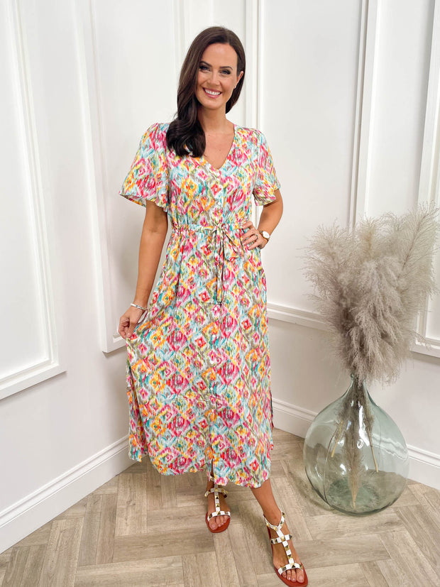 Maira Dress - Multi Abstract
