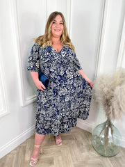 Curve Cheska Dress - Navy Floral