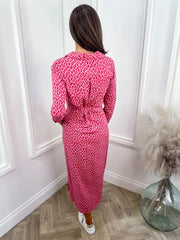 Angie Shirt Dress - Pink Leopard