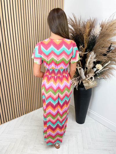 CURVE Winnie Dress - Blue Leopard