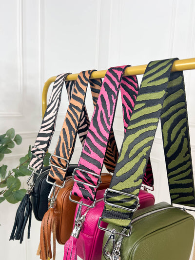 Zebra Mix & Match Bag Strap Silver Hardware - 4 Colours