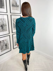 Marianna Dress - Teal Sparkle