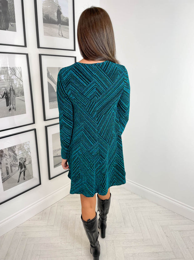 Marianna Dress - Teal Sparkle
