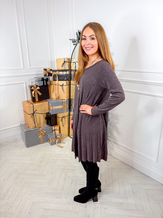 Katie Knitted Dress - Mocha