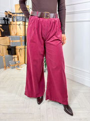 Laney Belted Trousers - Berry