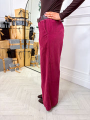 Laney Belted Trousers - Berry