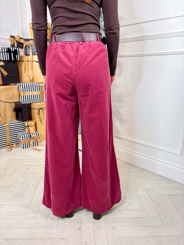 Laney Belted Trousers - Berry