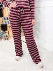 Lois Two Piece - Burgundy Stripe