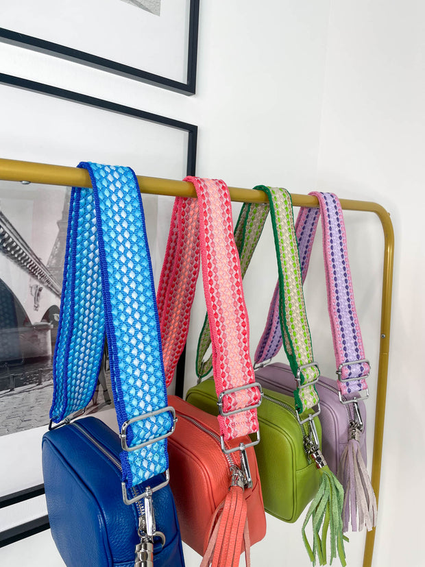 Diamond Mix & Match Bag Strap Silver Hardware - 5 Colours