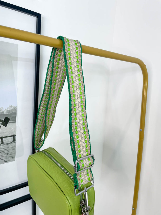 Diamond Mix & Match Bag Strap Silver Hardware - 5 Colours