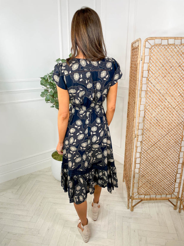 Cally Dress - Navy Floral