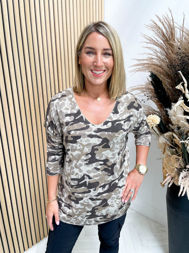 Caitlin Camo Top - 2 Colours