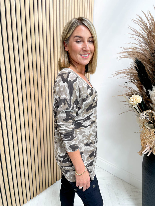 Caitlin Camo Top - 2 Colours