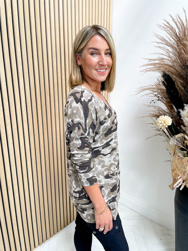 Caitlin Camo Top - 2 Colours
