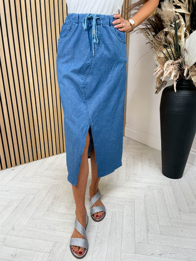 Denim Magic Midi Skirt 2 Colours Tiger Lily Boutique