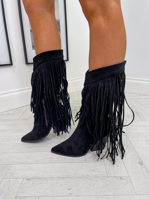 Fringed cowboy sale boots uk