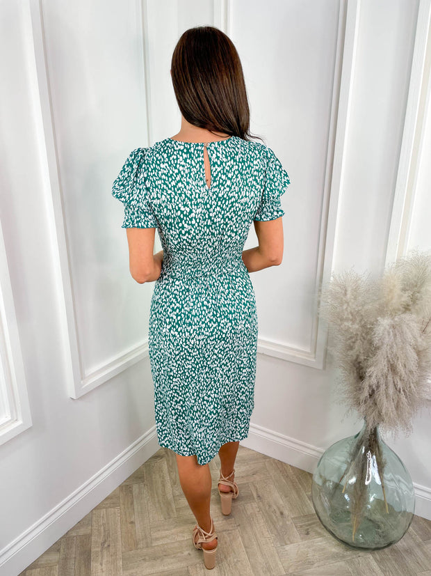 Hazel Dress - Green Abstract