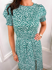 Hazel Dress - Green Abstract