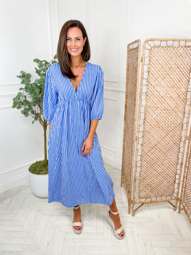 Dottie Dress - Blue Stripe