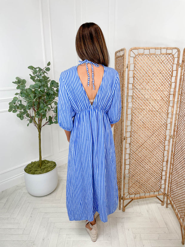 Dottie Dress - Blue Stripe